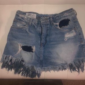 sara denim skort